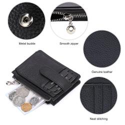 Best Selling Leather Slim Card Wallet with Zip pouch