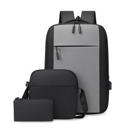 custom logo luxury fashion men travel waterproof school laptop business 3 pcs backpack and crossbody bag set