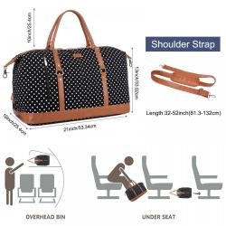 Fashion Realer Canvas Women Overnight Bag Carryon Travel Duffel Tote handbags with Shoe Compartment Toiletry Bag Weekender Bag