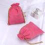 Custom Gold Logo Printing Velvet Gift Pouch Drawstring Velvet Flannel Perfume Cosmetic Perfume Pack Packing Velvet Jewelry Bag
