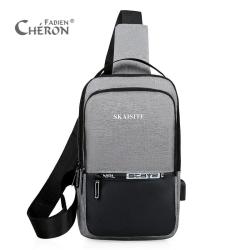 Tiktok Hot Over The Shoulder Square Usb Charger Teen Messenger Crossbody Shoulder Chest Bag With Zipper