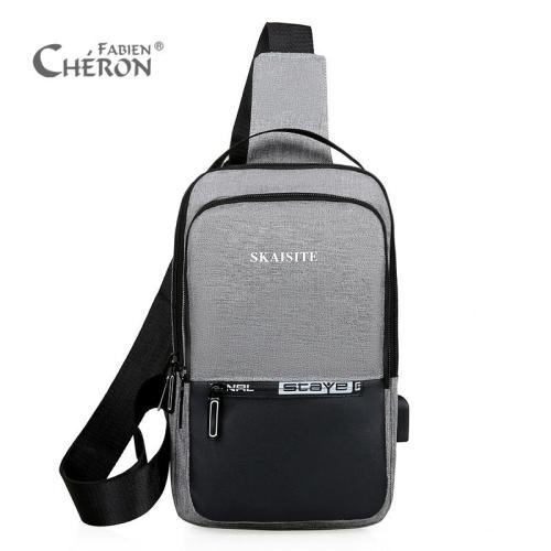 Tiktok Hot Over The Shoulder Square Usb Charger Teen Messenger Crossbody Shoulder Chest Bag With Zipper