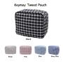 New Spring Portable Tweed Cloth Ladies Customized Logo Toiletry Makeup Organizer Bag Travel Makeup Bag Pouch Cosmetic Bag