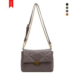 Luxury Leather Handbags Embroidered Plaid Shoulder Bag Custom Logo Crossbody For Women