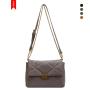 Luxury Leather Handbags Embroidered Plaid Shoulder Bag Custom Logo Crossbody For Women