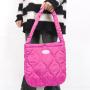 CHANGRONG Custom Lightweight Pink Quilted Larger Nylon Puffer Bag Fashion Soft Cotton Padded women shopping tote bag