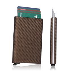 Wholesale Leather Metal Card Holder Rfid  Metal Wallet Aluminum Card Holder Wallet