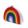 Factory Wholesale Fashion Crystal Rhinestone Women Iridescence Clutch Bag New Rainbow Purse Handbags Luxury Clutch Evening Bag pochette femme