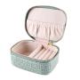 ZR590 Custom Logo Printed Small Travel Jewelry Box Popular Gift Leather Ring Earring Necklace Boxes Creative Storage Case