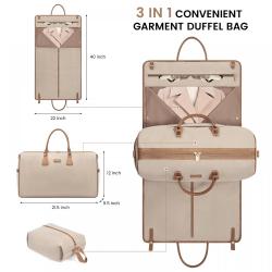 Garment Bags 3 in 1 Travel Duffel Bags with Shoe Pouch Carry on Weekender Bag for Women Men Business Hanging Suitcase Suit Dress