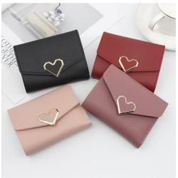 New Arrival Mini Heart Hasp Wallets Ladies PU Leather Money Bag Small Wallet Cash Card Holder Students Money Bags 2024