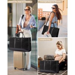 LOVEVOOK New Design Quilted Weekender Overnight Bag Gym Yoga Carry On Travel Duffel Bag With Laptop Compartment for women men