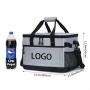 BSCI Custom Logo Collapsible Dual Compartment Large Thermal Cooling Bag Soft Leakproof Reusable Cooler Bag