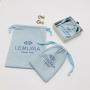 Custom Logo Printed Jewelry Cotton Pouch Small Cosmetic Gift Storage Muslin Packaging Drawstring Cotton Bag