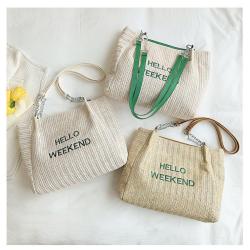 Woven Women Handbags Ladies Bags Large Capacity Travel Tote Bags Women Pure Color Letter Printing Women Bags Handbag JY220841