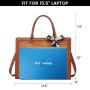LOVEVOOK 2pcs Trending Fashion Large brown printing shoulder Bag travel business laptop Office Briefcase women PU tote bags