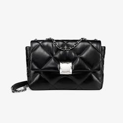 Wholesale Hot Sale Black Soft Leather Handbags Nice Embroidery Sling Bag For Women