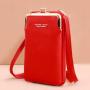 Factory Direct Fashion Ladies Mobile Phone Bag Litchi Solid Color Diagonal Shoulder Wallet Single Strap phone bag for women