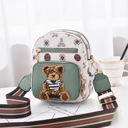 2024 New Crossbody Bag Mini Phone Bag Soft Leather Multi-Layer Women's Single Shoulder Small Round Bag