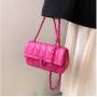 Women's Fashion Candy Color PU Leather Tote Bag Mini Purses Unique Lock Geometric Pattern Chain Tassel Decoration Spring Summer