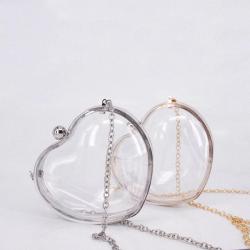 heart shape acrylic Small Jelly Handbags bridal party bag clutch bag wholesale clutch Transparent evening bags ladies