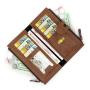 New Arrival Retro Zipper Pu Leather Long Wallet Multifunction Solid Color Coin Purse Magnetic Buckle Clutch For Women