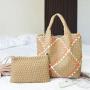 Pure Hand Woven Tote Women'S Bag 2024 New Fashion Bag Leisure Large Capacity Woven Shoulder Bag Handbag