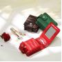 Genuine Leather Custom Mini Lipstick Case with Mirror Cosmetic Bag Travel Makeup Organizer Small Beauty Pouch