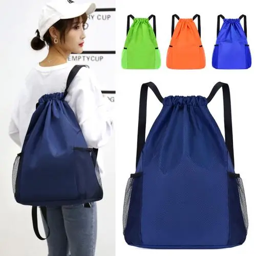 Large Capacity Foldable Eco Friendly Polyester Drawstring Custom Waterproof Sports Drawstring Gym Backpack