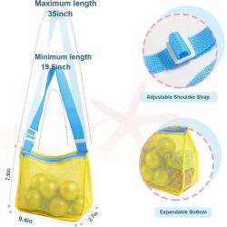 Wholesale New Zip Up Large Capacity Beach Toy Shell Bags Adjustable Carrying Straps Mesh Tote Bags