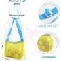 Wholesale New Zip Up Large Capacity Beach Toy Shell Bags Adjustable Carrying Straps Mesh Tote Bags