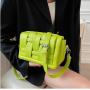 Trendy Summer Women's Square Shoulder Bag New Style Woven Handmade Zipper Closure Single Strap PU Polyester Portable Letter