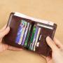 Wholesale Cowhide Genuine Leather Wallets For Men Trifold RFID Blocking Leather Custom Man Cash Clip Slim Wallet Card Holder Bag