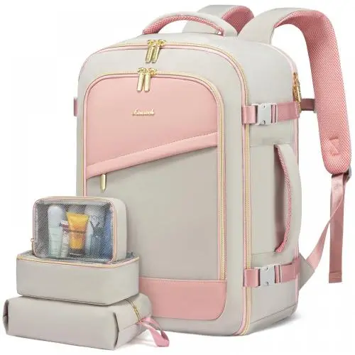 LOVEVOOK Waterproof 40L Flight Approved Travel Backpack with 3 Packing Cubes Large Overnight Weekender laptop Backpack unisex
