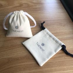 Custom Logo Drawstring Bags Jewelry Pouch Gift Cotton Canvas Packaging Bag