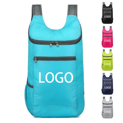 Custom Print Logo Multifunctional Foldable Storage Bag Ultra-light Thin Portable Outdoor Sports Folding Backpack