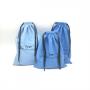 Custom Black Logo Suede Drawstring Microfiber Clothes Hat Packaging Storage Bag Luxury Blue Suede Shopping Bag