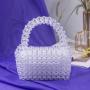custom resin New Mini Colorful Small Square Handmade Beaded Acrylic bag Fashion Handbag for Women 2024