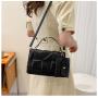 New 2024 Fashion Women's Bag Trend Indentation High Texture Retro Mother And Son Bag Pu Ribbed Single Shoulder Messenger Handbag