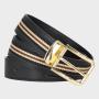 Custom logo men's leather belt pu pin buckle belt double sides reversible men leather belt