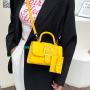 Summer New Style Candy Color Pu Small Square Bag Simple Retro Fashion Handbag High Quality Personality Lock  Single Shoulder Bag