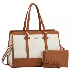 LOVEVOOK 15.6 inch Laptop Tote Bag with Clutch Purses Lady Office Business Briefcase Large Capacity Laptop Handbags for Women