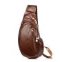 2024 Custom Vintage Genuine Leather Shoulder Chest Bag For Crossbody Men