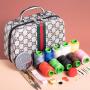 New portable cosmetic bag Korean stone pattern cosmetic box gift bag cross border children's toy box sewing box