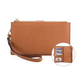 2024 New PU Leather Wallet Women's Long Multifunctional Simple Zipper Clutch Bag Mobile Phone Bag Wallet