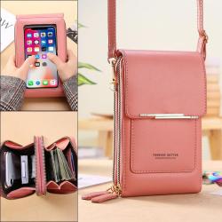 Mobile Phone Bag Touch screen Zipper Wallet Fashion Mobile Phone Messenger Bag New Small Mini Single Shoulder Crossbody Bag