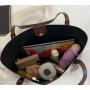 ZR539 Women's Bag PU Contrasting Color Retro Stitching Fashion Working Portable One Shoulder Female Girl Tote Bag Shopping Bag