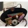 ZR539 Women's Bag PU Contrasting Color Retro Stitching Fashion Working Portable One Shoulder Female Girl Tote Bag Shopping Bag