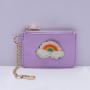 Keymay 2023 Multicolor Card Holder Keyring Nylon Money Key Zipper Pouch Small Wallet Women Coin Purse