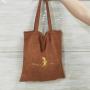 Promotion Custom Logo Printing Faux Suede Handle Shopping Bag Luxury Brown Velvet Travel Shopping Tote Bag